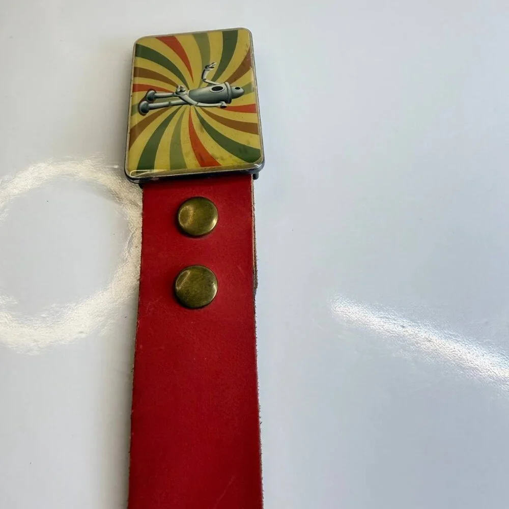 Bebelt Germany Leather Belt Size 36 – Graphic Buckle – Genuine Leather - Picture 3 of 11